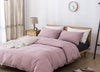 Image of luxury bedding set cotton flat and fitted sheet summer bedding nordic style comfortable bed set