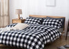 Image of luxury bedding set cotton flat and fitted sheet summer bedding nordic style comfortable bed set