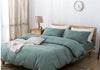 Image of luxury bedding set cotton flat and fitted sheet summer bedding nordic style comfortable bed set