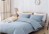 Image of luxury bedding set cotton flat and fitted sheet summer bedding nordic style comfortable bed set