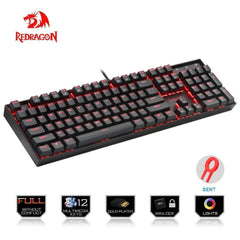 Redragon USB mechanical gaming keyboard ergonomic Key backlit