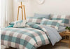 Image of luxury bedding set cotton flat and fitted sheet summer bedding nordic style comfortable bed set