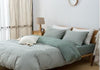 Image of luxury bedding set cotton flat and fitted sheet summer bedding nordic style comfortable bed set