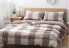 Image of luxury bedding set cotton flat and fitted sheet summer bedding nordic style comfortable bed set