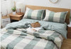 Image of luxury bedding set cotton flat and fitted sheet summer bedding nordic style comfortable bed set